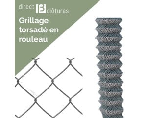 Grillage rouleau simple torsion gris, Rouleau 20m, Hauteur 1m50, Maille  50x50mm