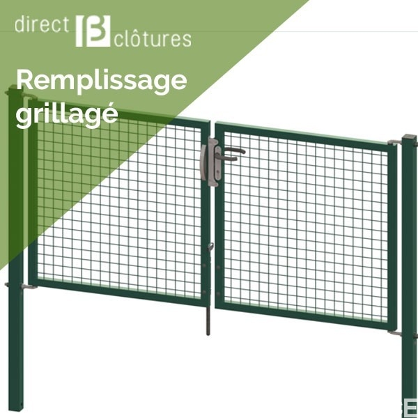 Portillon 1 vantail gris ou vert pour clôture et grillage rigideEurope  Clôture